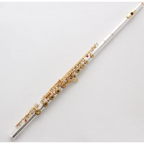 De Xin Flute 400 Series Silver Plated Flute Gold Plated Lip Plate Gold Keys Flutes 411 412 421 422 461 462 471 472 481 482 C Leg