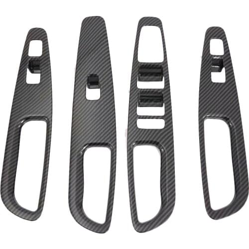 For Hyundai Santa Fe 2019 2020 Carbon Fiber Interior Accessories Window Switch Cover Trim Air Condition Outlet Decoration Frame