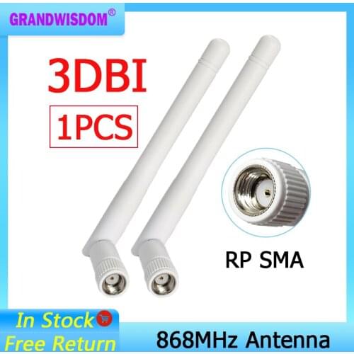 1pcs 868MHz 915MHz Antenna 3dbi RP-SMA Connector GSM 915 MHz 868 MHz antena outdoor signal repeater antenne waterproof Lorawan