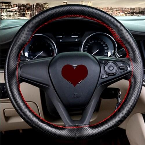 Genuine Leather Car Steering Wheel Cover Universal For Opel Astra j h g Corsa d Insignia Astra Antara Meriva Zafira Corsa