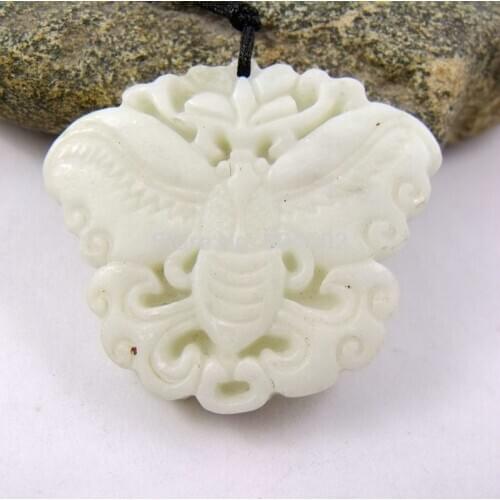 Lantian chalcedony Money Bat Amulet Pendant 351