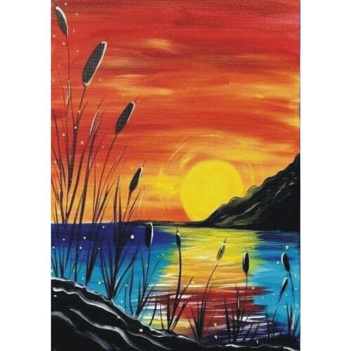 Diamond painting kit, 5D embroidery embroidery painting kit for gem crafts, oil painting landscape mosaic, round diamond gift