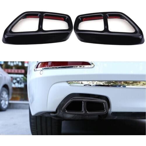 Stainless Steel Car Rear Dual Exhaust Muffler Pipe Cover Trim Exhaust Muffler Panel For-BMW 5 Series G30 G31 2017 2018