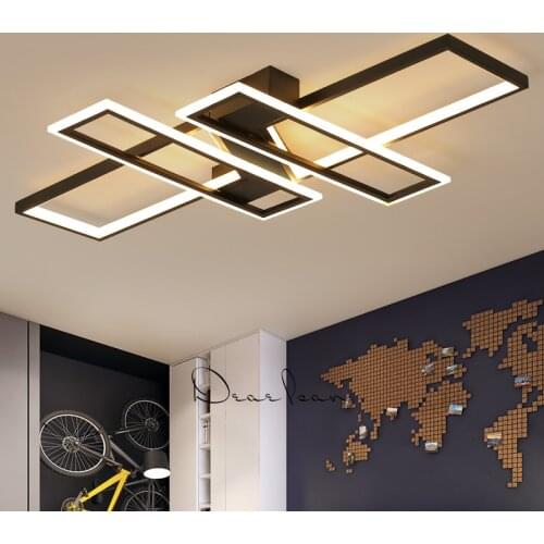 2020 New Led Chandelier for the Living Room Dining Kitchen Bedroom Modern Home Lighting Fixtures Black Suspended Ceiling Lamp