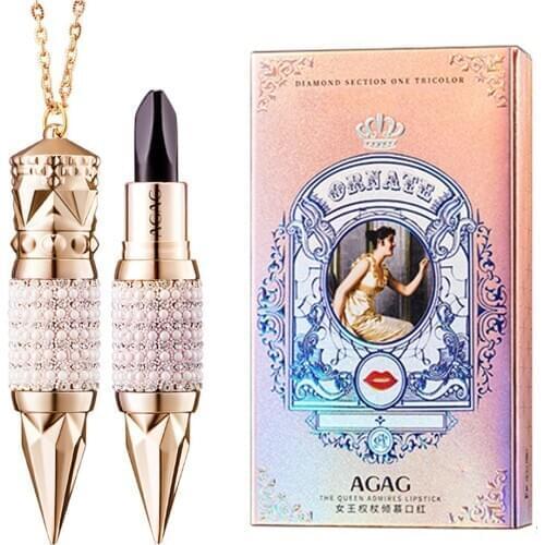 New 3 in 1 Matte Velvet Lipstick Waterproof Long Lasting Diamond Queen Scepter Not Stick Lip Gloss Lip Balm Lip Gloss Cosmetic
