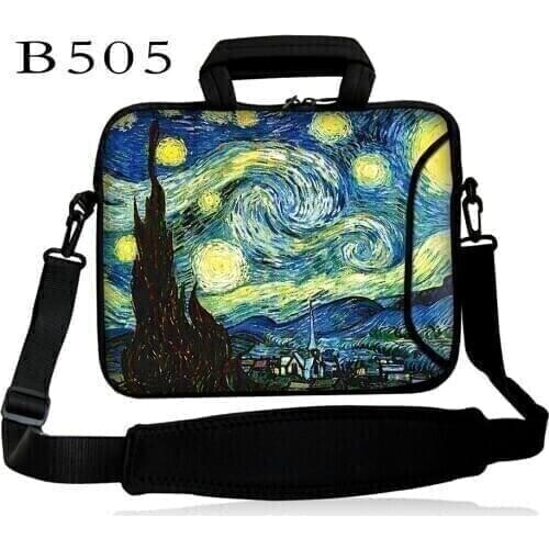 Van gogh starry sky Laptop bag 17.3 17 15.6 14 13 shoulder handbag computer bags Waterproof Messenger Women men Notebook bag