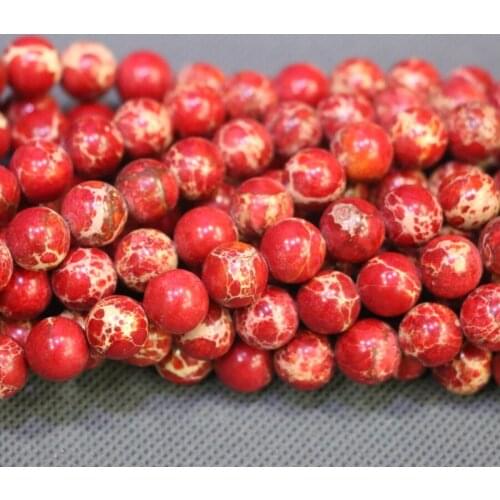 Charm Red Imperial Emper Stone Necklace, Sediment Slice Loose Beads Drilled Slab Women Fashion Accessories Jewelry Making