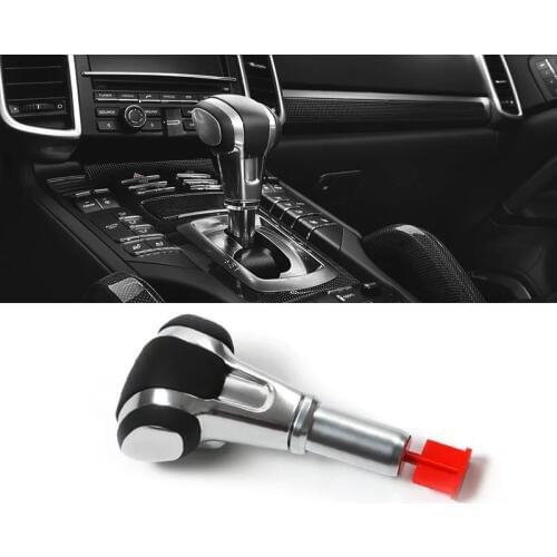 Original leather OEM Gear shift knob for Porsch e Cayenne 2011 to 2017 with Aluminum alloy black beige color