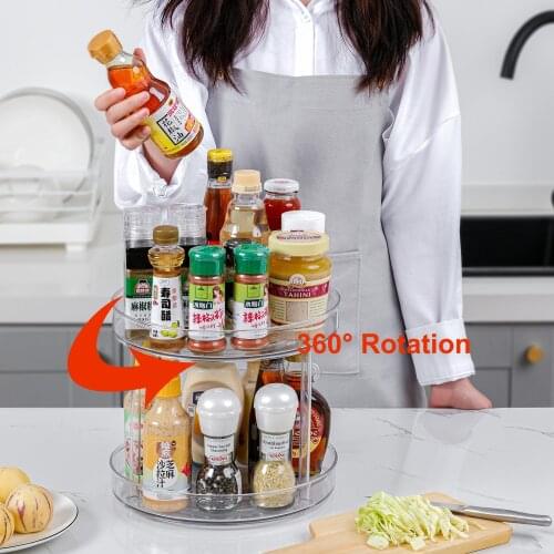 Tray 360 Rotation Cabinet Organizer Storage Spice Or Cosmetic Storage Rack Turntable For Kitchen Organizer And Storage Container