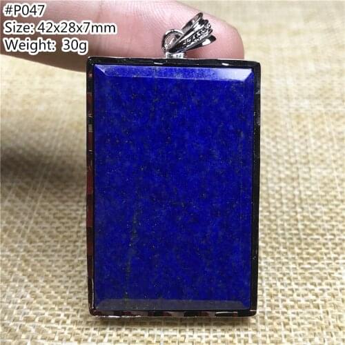 Top Natural Royal Blue Lapis Lazuli Pendant Jewelry For Woman Lady Men Gold Crystal 34x24x7mm Oval Beads Silver Gemstone AAAAA