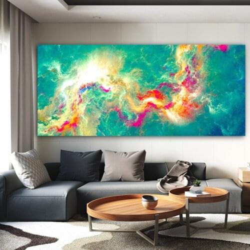 CHENFART Nordic Poster Green Cloud Landscape Oil Painting Abstract Canvas Picture Wall Art For Living Room Home Decor no Frame