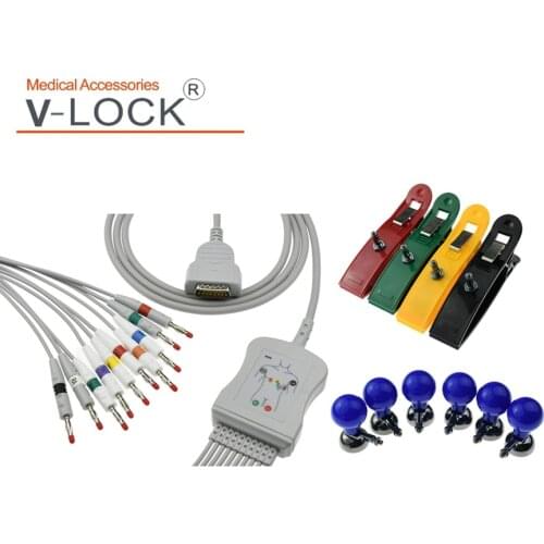 Manufaturer direct sales GE MARQUETTE EKG Cable with chest suction limb clamp EKG electrode