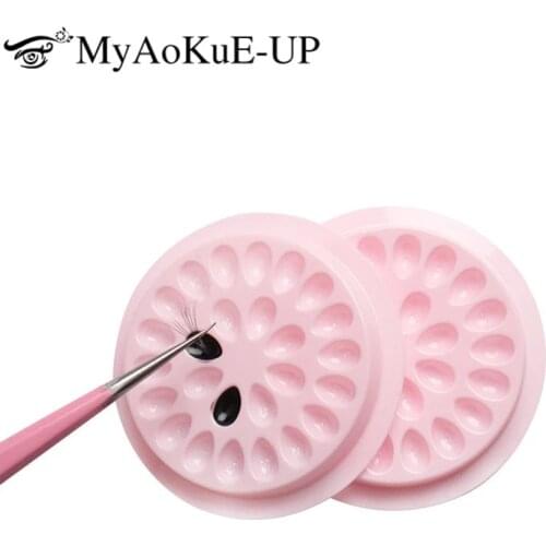 Pink Glue Gasket Eyelash glue holder Eyelash Extension Adhesive Pallet glue pads stand on eyelash plastic glue holder