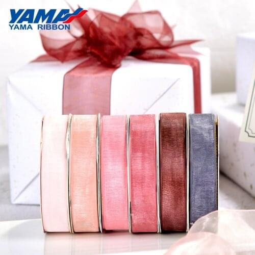 YAMA 1/8 inch 3mm Organza Silk Ribbon Black White Red Color Solid Color Sheer Wrapping 800yards/lot for decoratie lint rubans