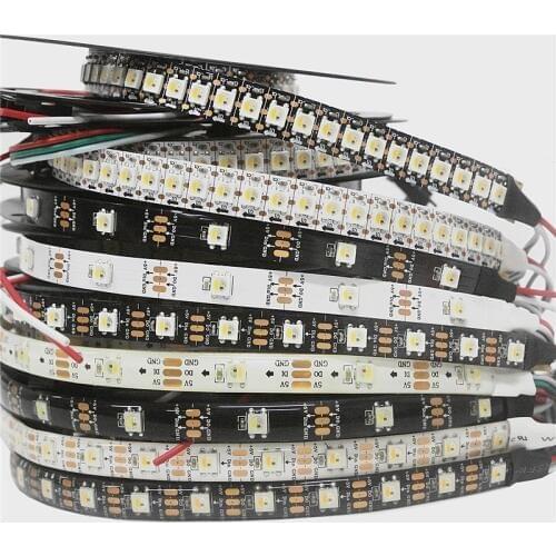 DC5V SK6812 1m/2m/3m/4m/5m 30/60/144 pixels/leds/m Smart led pixel strip,Black/White PCB,(similar ws2812b) IC IP30/IP65/IP67