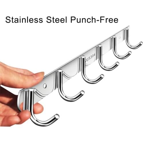 Stainless Steel Hanger Household Wall Mounted Hooks Wall Hanger for Coat Rack Wall Mounted Hat Cloth Towel Rack Key Bag Hat