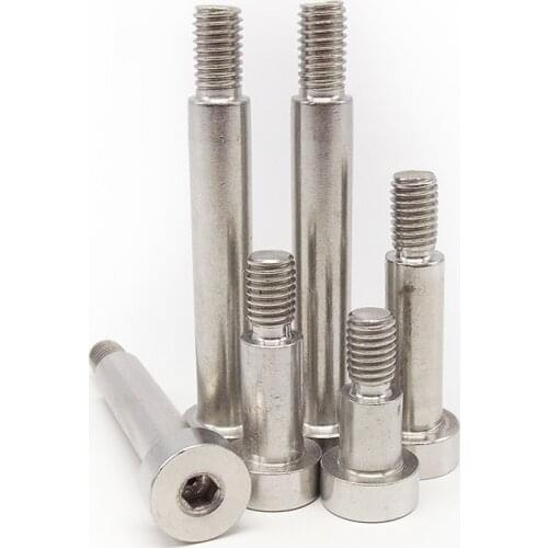 2pcs stainless steel M5 hexagon socket screws 6mm smooth rod diameter profile screw shoulder bolt 5mm-30mm length