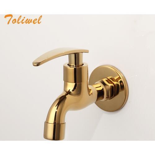 Laundry Bathroom Wetroom Faucet Wall Mount Cold Water Faucet Sink Tap Spigot Bibcocks Water tap Gold Color