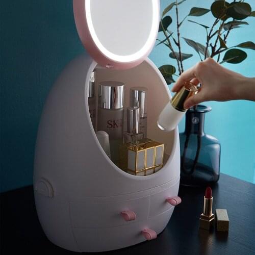 Louis Fashion Storage Box Shelf Intenet Celebrity Cosmetics with Mirror Dustproof Dressing Table Lipstick Skin Care Products