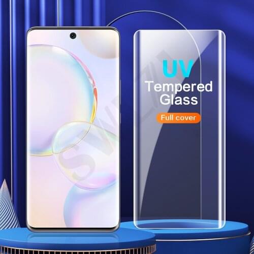 UV glass for Huawei mate 40 RS 40E P40 honor V40 50 30 P30 20 nova 7 8 pro plus UV tempered glass phone screen protector film