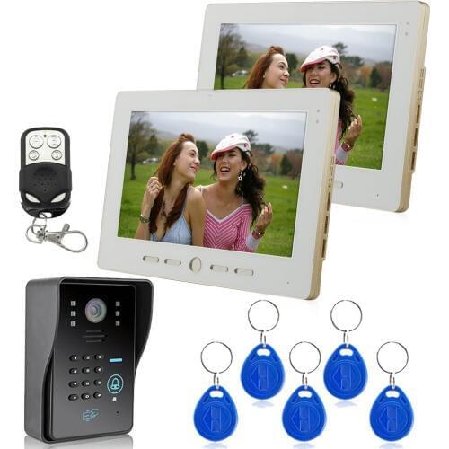10 " Video Intercom Door Phone IR Night Vision Camera System Doorbell with Keypad Reader for CCTV Home Security