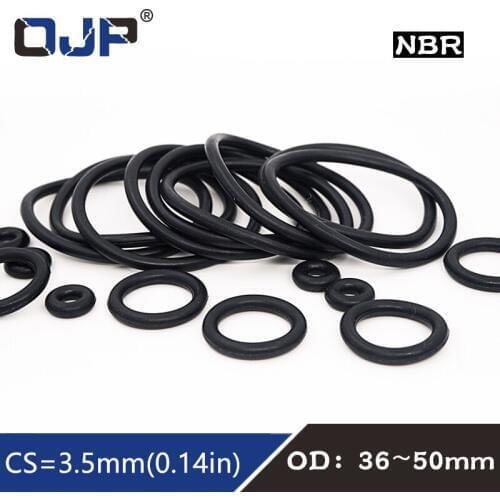 20PC/lot Rubber Ring NBR Sealing O Ring CS3.5mm OD36/37/38/39/40/42/43/44/45/46/47/48/49/50mm O-Ring Seal Gasket Washer Oil Ring