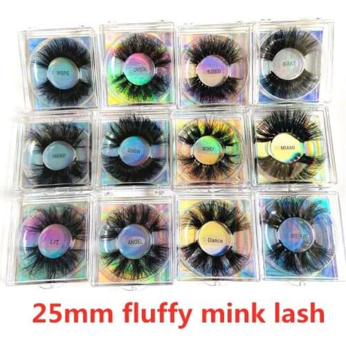 25mm fluffy mink lash new fluffy Lashes 25mm Long Thick Natural False Eyelashes Lashes Vendors Makeup Mink Eyelashes