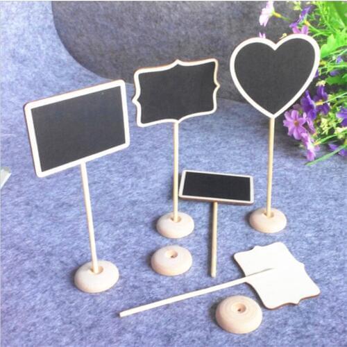 3Ps/Set Creative Mini Wooden Chalk Blackboard Wedding Decorations Restaurant Table Number Plate Home Decoration Party Supplies.B