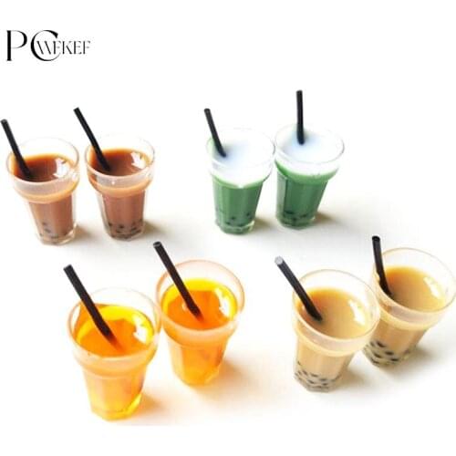 4Pcs 1:12 Dollhouse Miniature Milk Lemon Tea Cups Dolls House Accessories