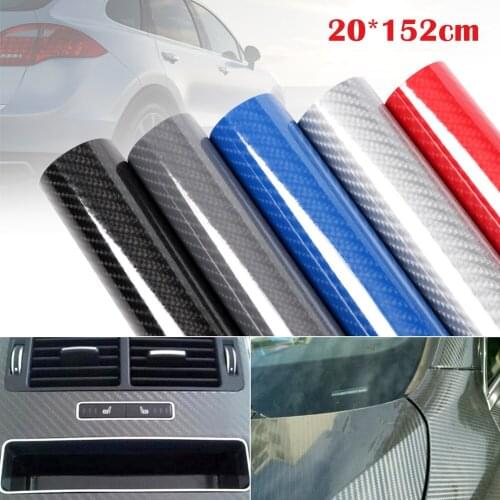 50*152cm Car Styling DIY High Glossy 6D Carbon Fiber Vinyl Wrap Film Motorcyle Automobiles Car Sticker and Decals Accessorise
