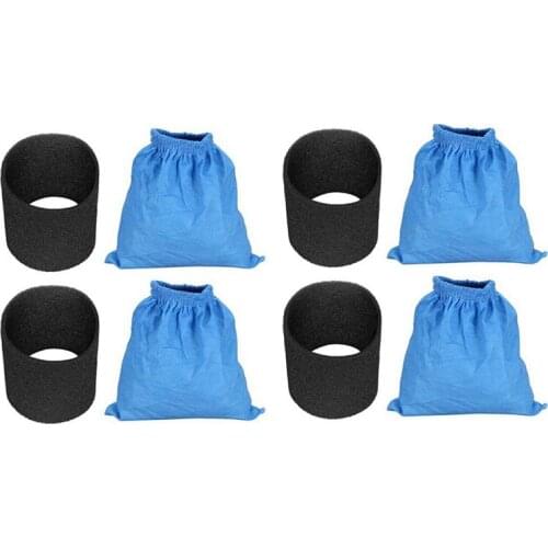 8 Pcs Textile Filter Bags Wet and Dry Foam Filter for Karcher MV1 WD1 WD2 WD3 Vacuum Cleaner Filter Bag Vacuum Cleaner