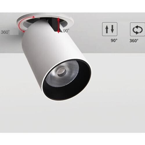 9W 15W Telescopic COB CREE LED Ceiling Lamps Down Light AC90-260V Cool/Warm White LED Recessed Downlight Lamp Free Shipping