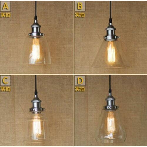 American Loft Glass Pendant Light Fixtures Industrial Vintage Lighting For Dining Room Bar Simple Hanging Lamp Lustres De Sala