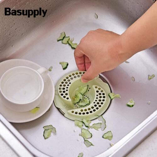 Basupply 1Pc Anti-blocking Bathroom Sink Strainer Kichen Filter Floor Drain Hair Stopper Catcher Kitchen Bathroom Accessories