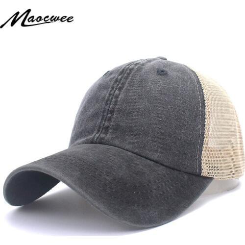 New Trucker Baseball Hat Dad Hat Unisex Solid Color Cotton Mesh Hat Adult Men Women Lady Casual Cap Snapback Caps Hip Hop Bone