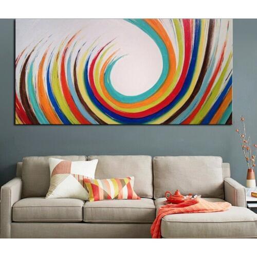 Hand Painted Home Hotel Decorative Picture Modern Abstract Art Paintings on Canvas Unframed 24x48 Inch Abstract Oil Paintings