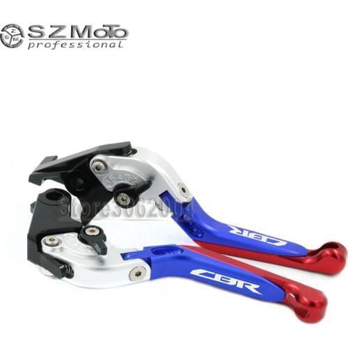 For HONDA CBR CBR900RR 93-99 CBR600 F2,F3,F4,F4i 91-07 Motorcycle Folding Extendable Adjustable Brakes Clutch Levers With LOGO