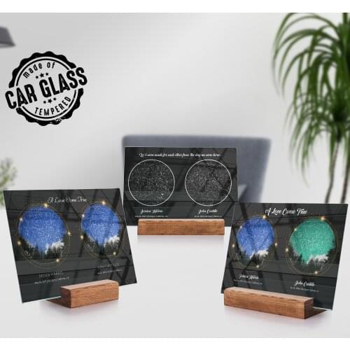 2 Sky Constellation Board with Different Colors - Star Maps By Date - Unique Wedding Gift -Birthday Keepsake - Custom Night Sky