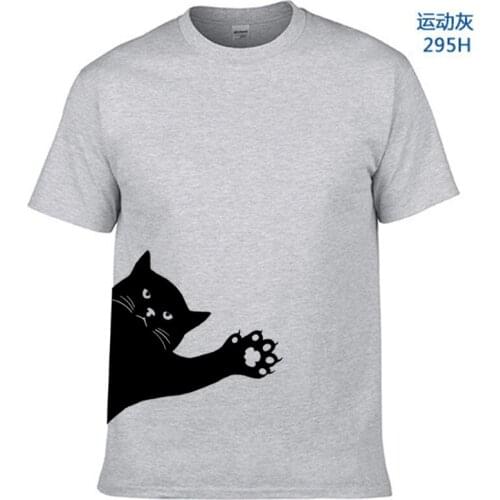 Cat waving at you Print men tshirt Cotton Casual Funny Gentlemen t shirt For Top Tee Hipster Tumblr Drop Ship
