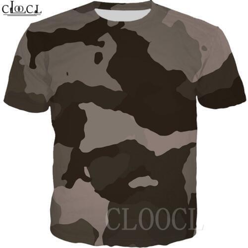 Cool Military Army Camouflage Harajuku T Shirt Mens Womens Camo T-shirt Casual Oversized Unisex Clothes Green T-shirt 3D Print