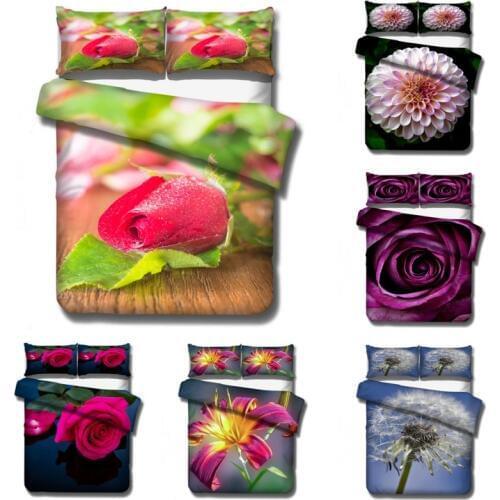 Chrysanthemum Rose Dandelion Flowers Bedding Sets Kids Children Gift Duvet Covers Pillowcases Comforter Cover Bedclothes