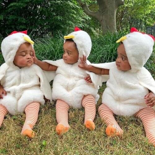 Imcute Newborn Baby Romper Chick Rabbit Shape Plush Jumpsuit Cute Long Sleeve Infant Unisex Snowsuit Warm Fleece Bodysuit