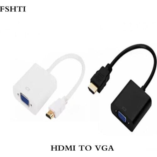 FSHTI HDMI To VGA Cable Adapter,HDMI To VGA Converter Male To Female With Built-in Chipset and up to 1080p *100pcs/lot