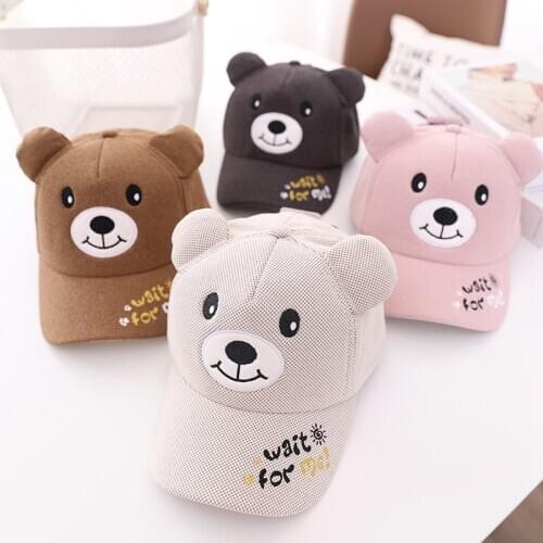 Boys Girls Children Caps Hats Child Adjustable Sun Protection Cartoon Print Letters Casual Visors