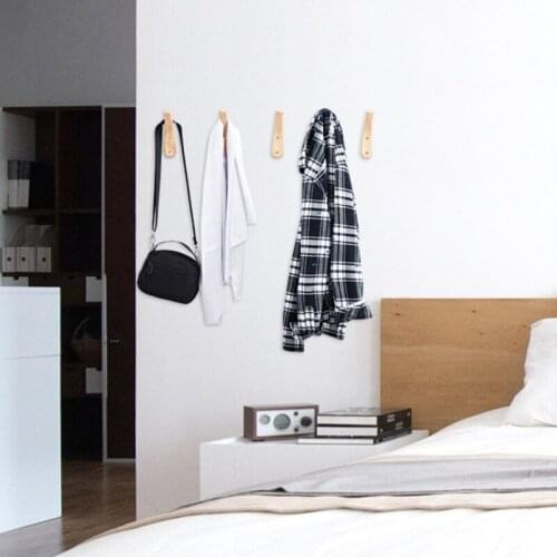 2Pcs Coat Rack Hooks Wall Mounted Handmade Beech Wood Hook Modern Wooden Hat Rack Bathroom Hanger Rustic Towel Hangers