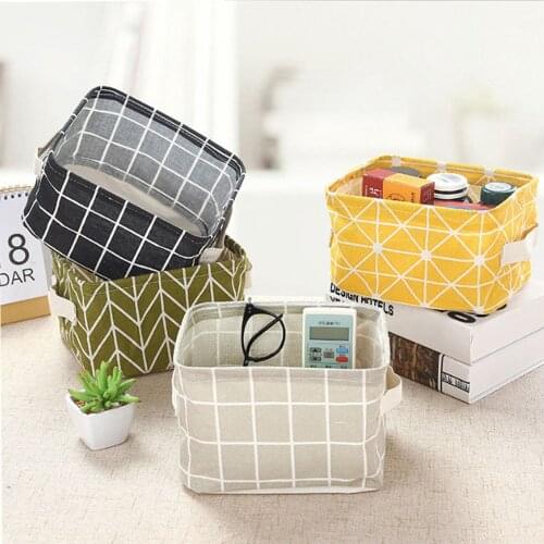 Cotton Linen Storage Basket Snacks Storage Storage Basket Desktop Toy Storage Frame