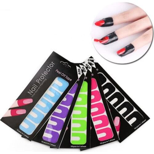 Stripping Tape Anti-splash Protection Nails Creative U-shaped Fingerprint Stickers Finger Skin Protection Nail Polish Stickers