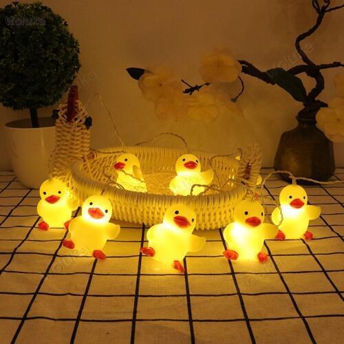 Little yellow duck small lantern bedroom decorative lamp room decoration cute lamp string CD50 W02