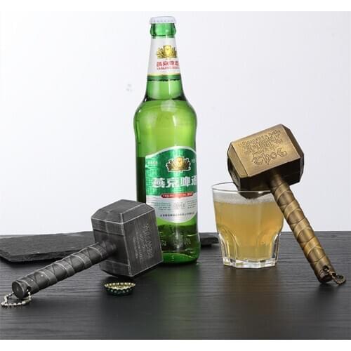 Personality Antique Silver Hammer Beer Bottle Openers Multifunction Of Thor Shaped Beer Bottle Opener With Long Handle