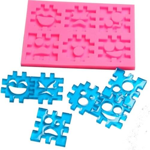 Multi-purpose silicone mold fondant mold diy resin epoxy children geometric puzzle shape chocolate candy mold manufacturer